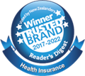 Reader's digest most trusted brand award logo 2017-2022