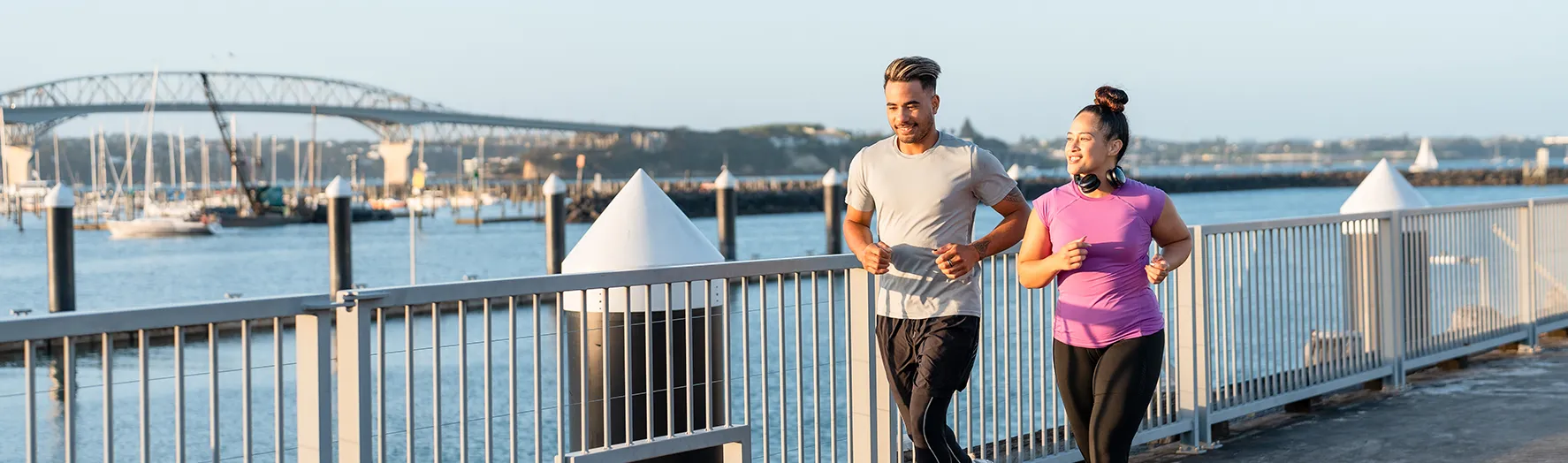 A man and woman jogging