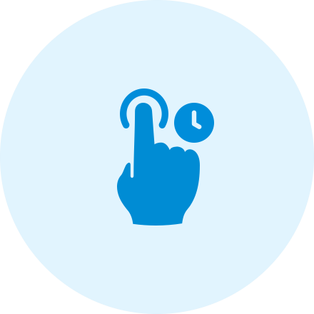 graphical icon of a hand pressing a button